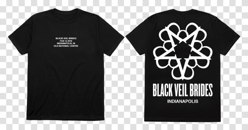 Bvb Tour Tee Black Veil Brides Logo Star, Clothing, Apparel, T-Shirt, Text Transparent Png