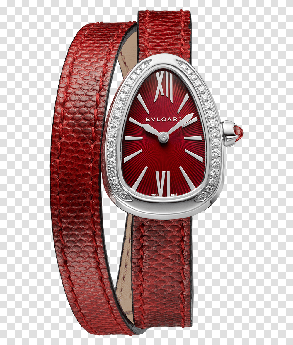 Bvlgari Serpenti Red Watch, Wristwatch, Clock Tower, Architecture, Building Transparent Png