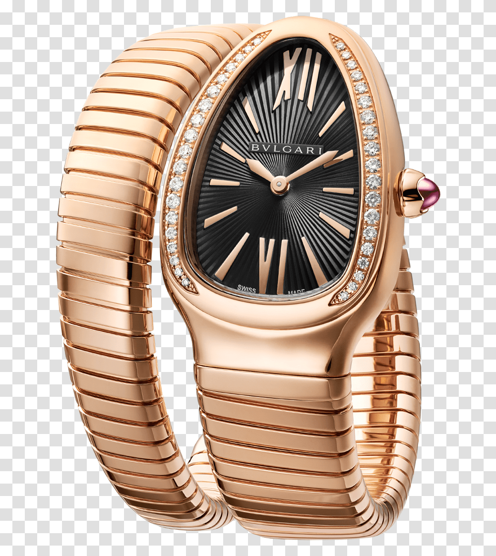 Bvlgari Serpenti Steel And Gold, Wristwatch, Clock Tower, Architecture, Building Transparent Png