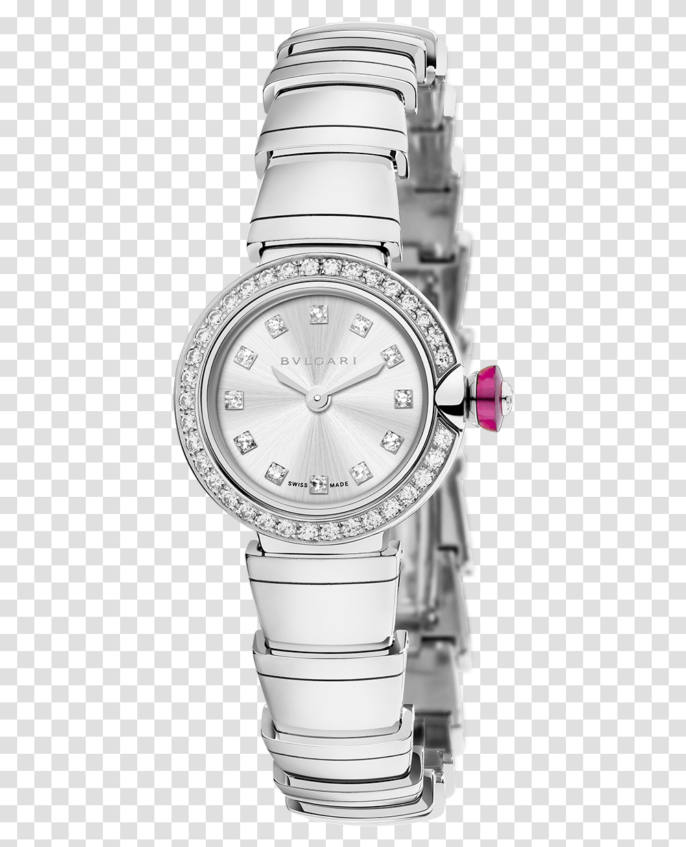Bvlgari White Gold Watch Lvcea, Wristwatch Transparent Png