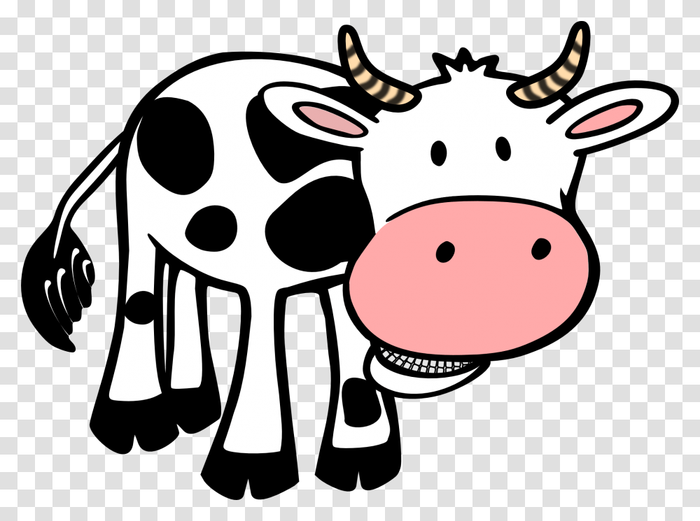 Bw Clipart, Cow, Cattle, Mammal, Animal Transparent Png