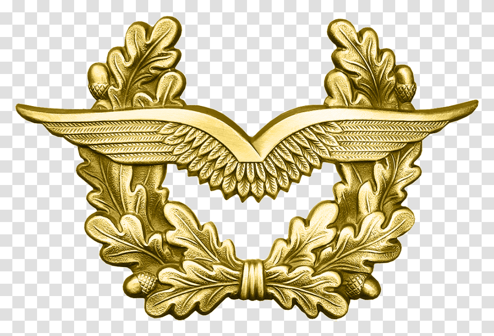 Bw Schirmmtze Luftwaffe Gold German Airforce Eagle, Pattern, Embroidery, Fungus, Lace Transparent Png