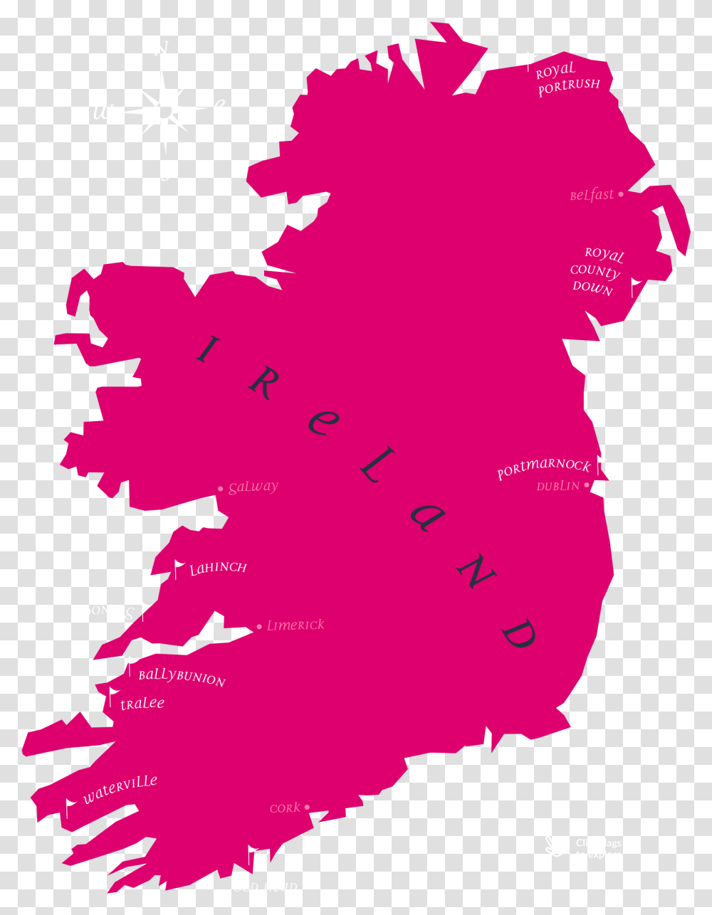 Bwg Irelands Top Golf Courses Carlow Map Of Ireland, Poster, Plot Transparent Png
