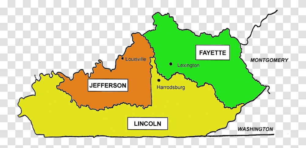By 1776 Kentucky County Had Been Split Into Jefferson Kentucky Boundaries, Vegetation, Plot, Map, Diagram Transparent Png