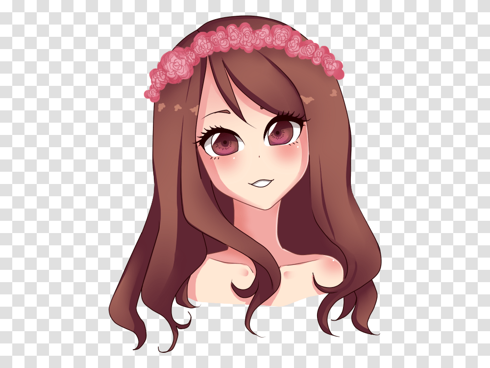By Bunnymuni Anime Girl With Flower Crown, Person, Drawing, Book Transparent Png