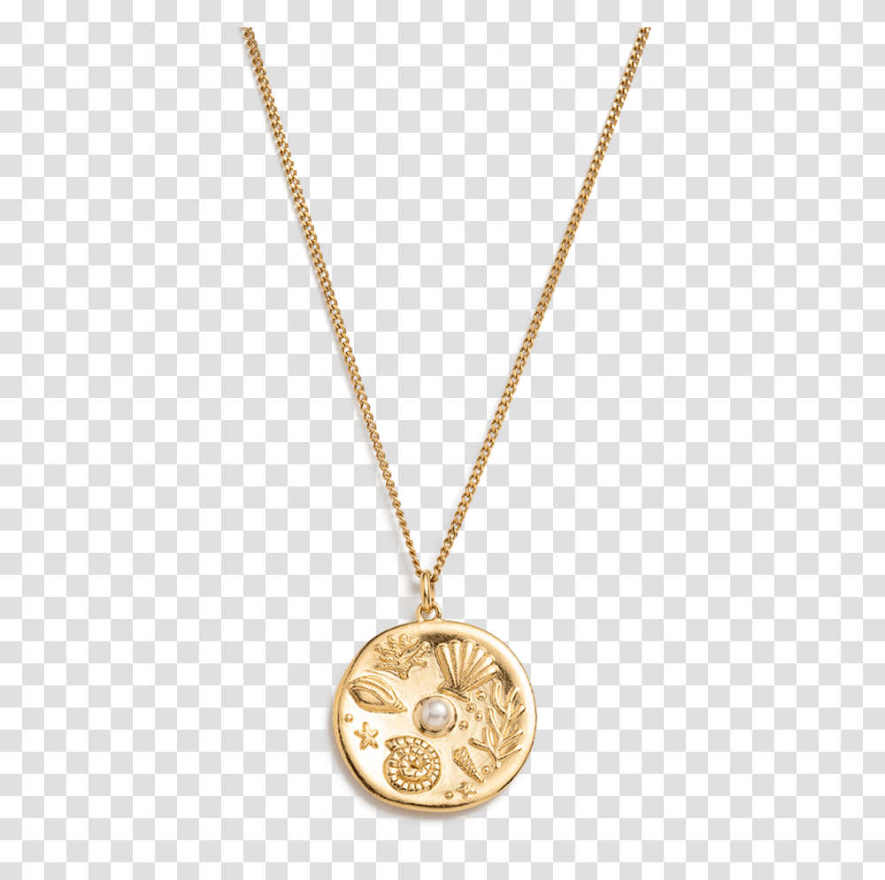 By The Sea Coin Necklace 18k Goldvermeil Colgante Corazn Oro Circonita, Jewelry, Accessories, Accessory, Pendant Transparent Png