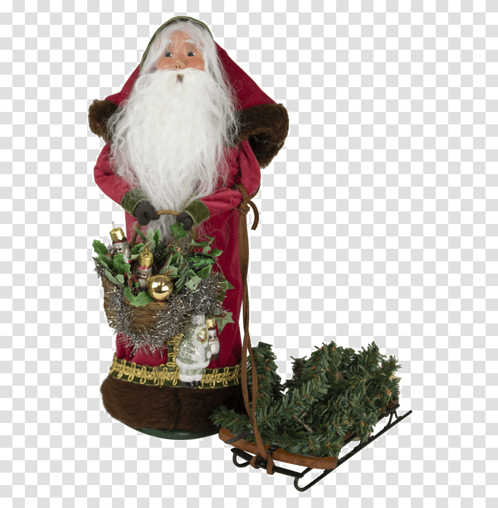 Byers Choice Trim A Tree Santa, Plant, Leaf, Person Transparent Png