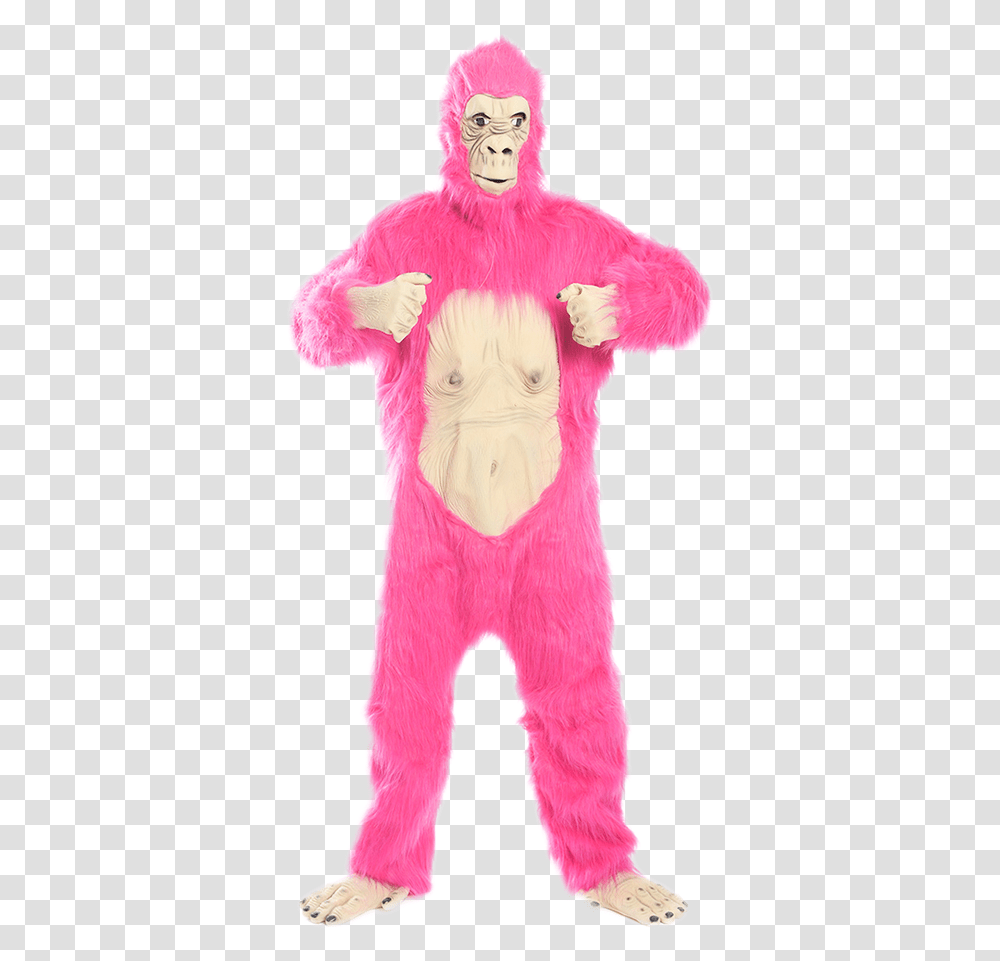 Byg Pink Gorilla Gorilla, Costume, Person, Coat Transparent Png