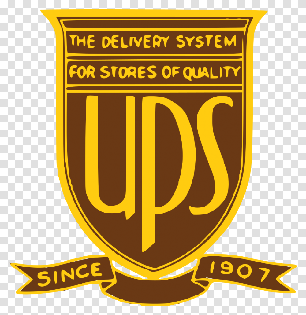 C 1937 United Parcel Service Logo 1916, Symbol, Trademark, Gold, Emblem Transparent Png