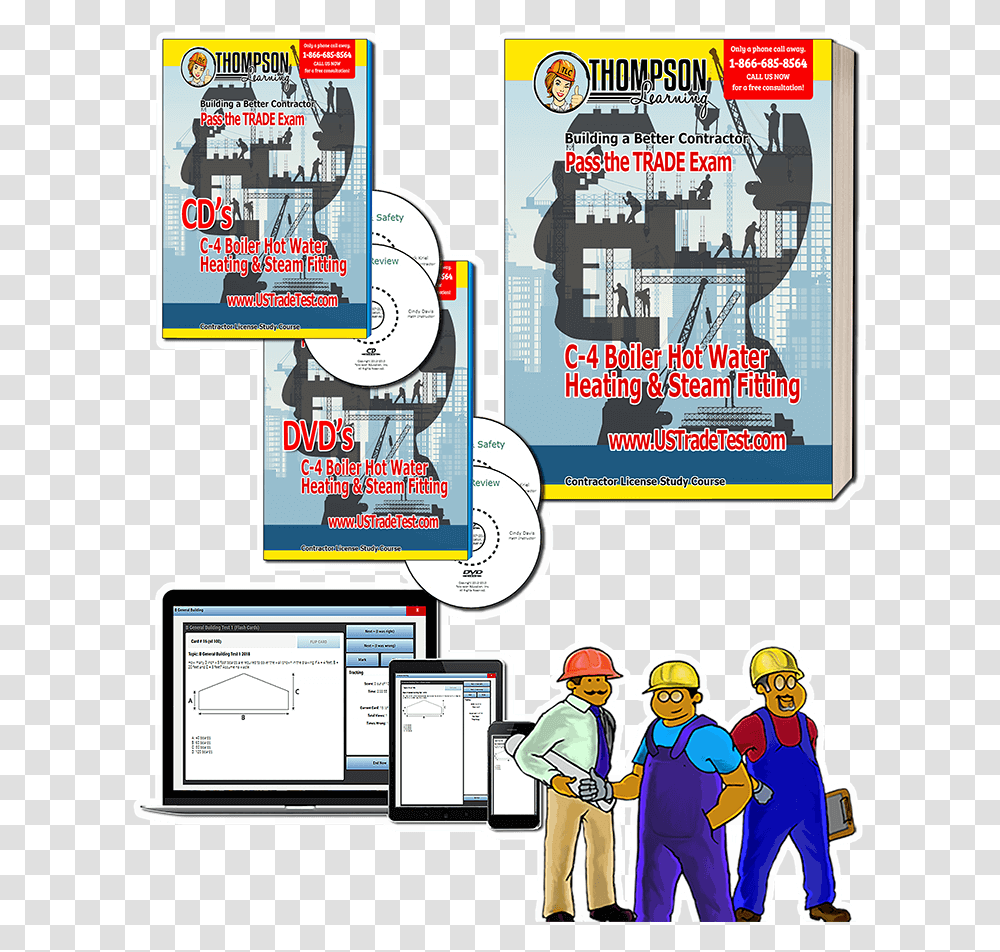 C 4 Boiler Contractor Exam Course With C 4 Manual Cd General Contractor, Person, Human, Poster, Advertisement Transparent Png