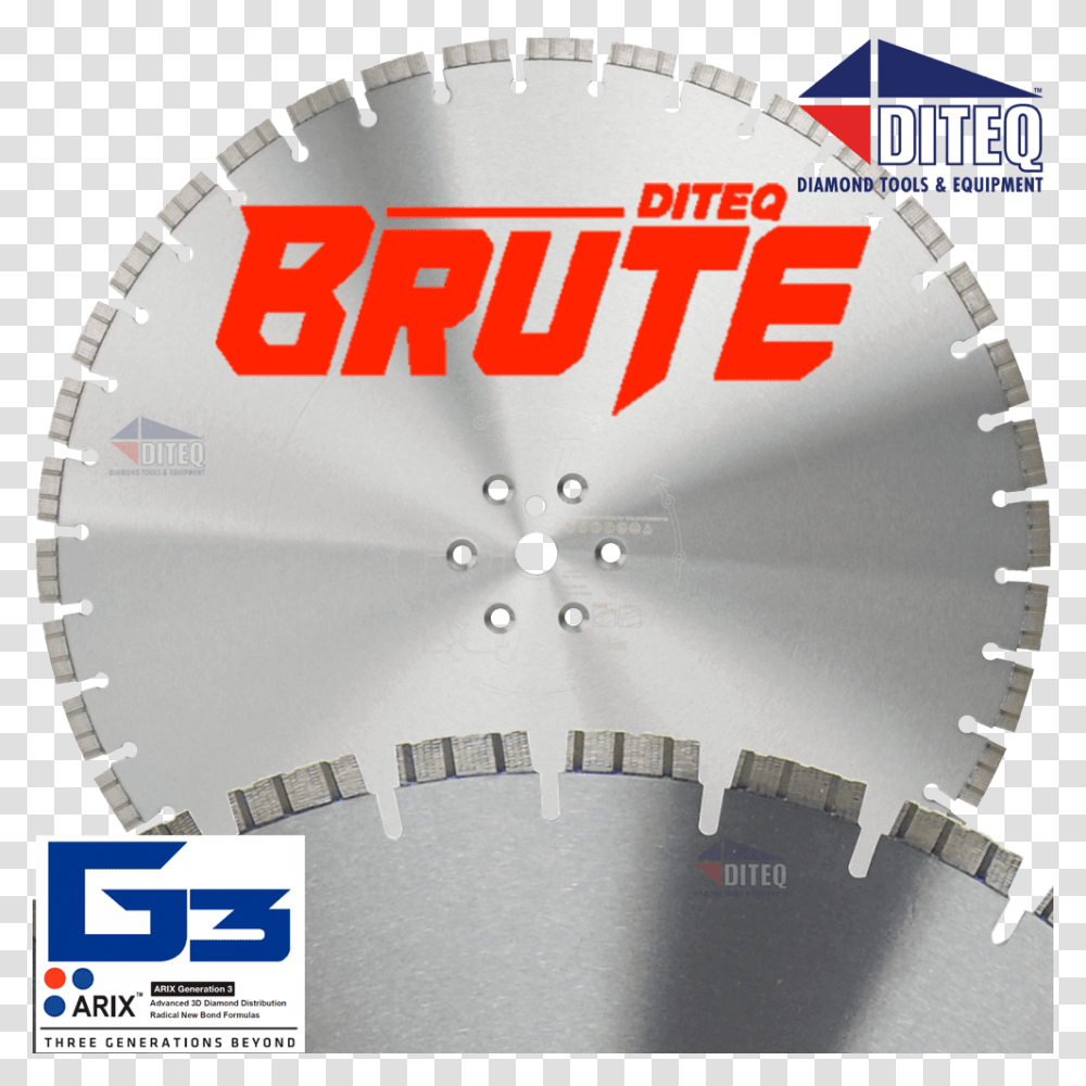 C 51ax Brute Wall Saw Flush Cut Diteq Brute, Poster, Advertisement, Analog Clock, Wall Clock Transparent Png
