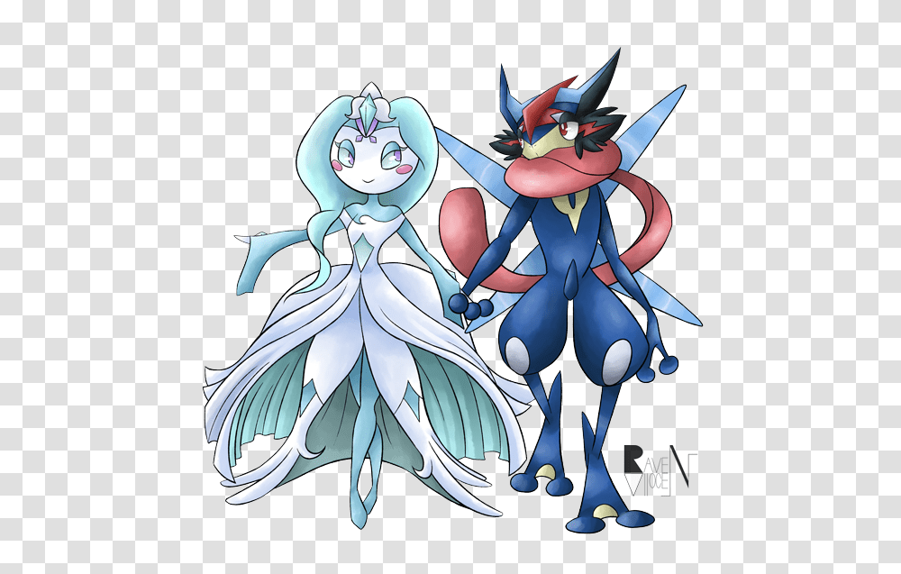 C Mega Flurriko X Ashs Greninja, Comics, Book, Manga Transparent Png