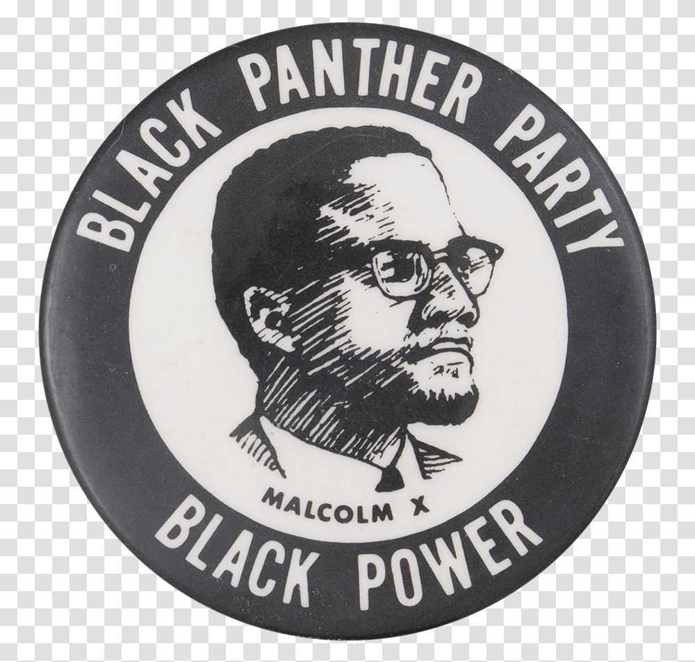 Ca Black Panther Party Malcolm X Button Busy Beaver, Label, Sticker, Logo Transparent Png
