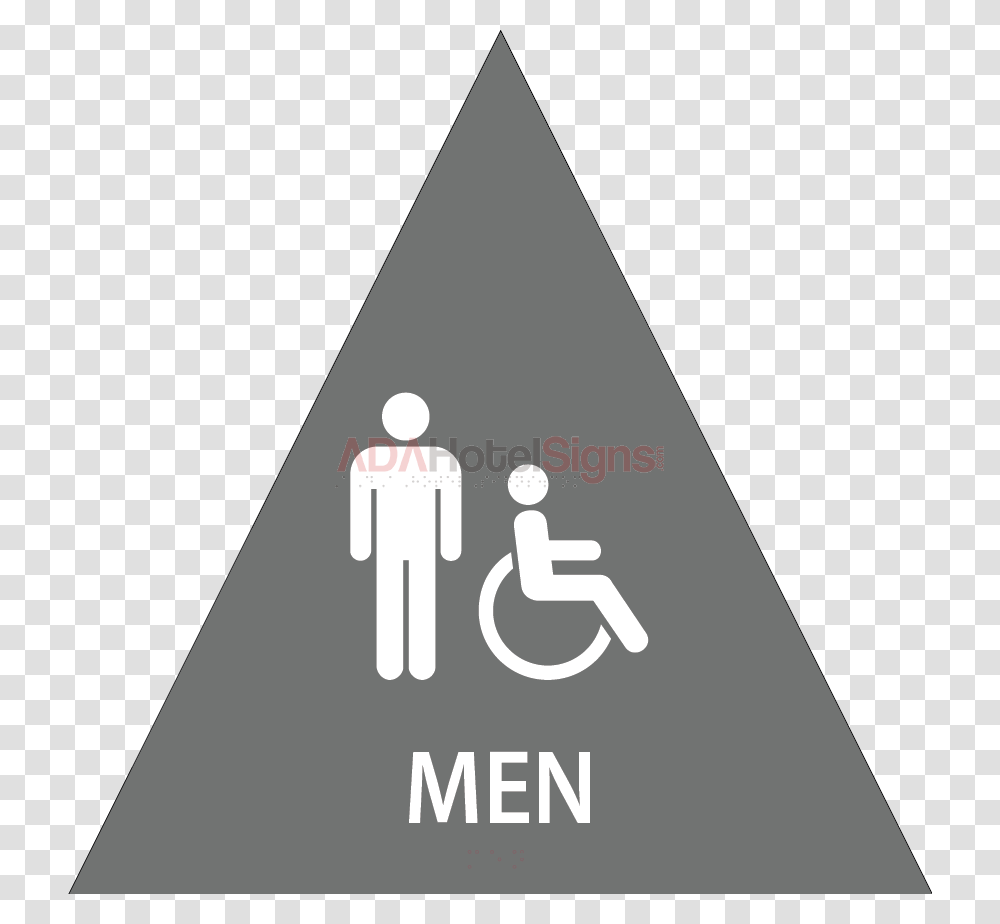 Ca Door Men's Handicap Restroom Restroom For Men'signage, Triangle, Road Sign, Tarmac Transparent Png
