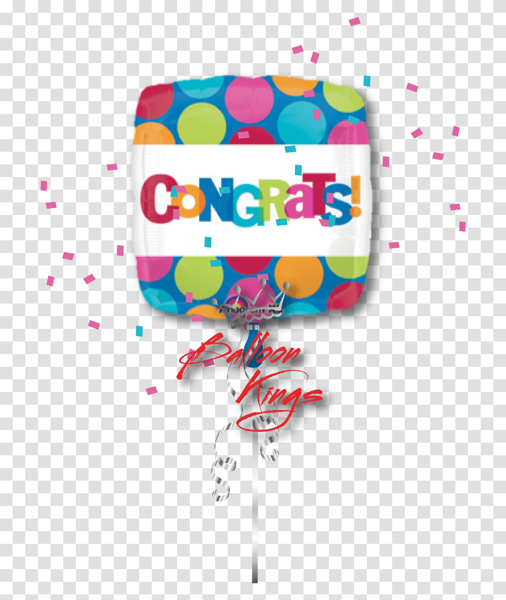 Cabana Dots Congratulations Dessert Plates Balloon, Paper, Confetti, Pinata Transparent Png