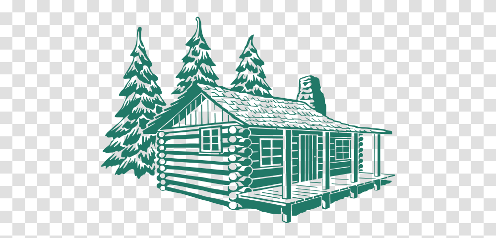 Cabin Along Stream Large Size, Housing, Building, Nature, Outdoors Transparent Png