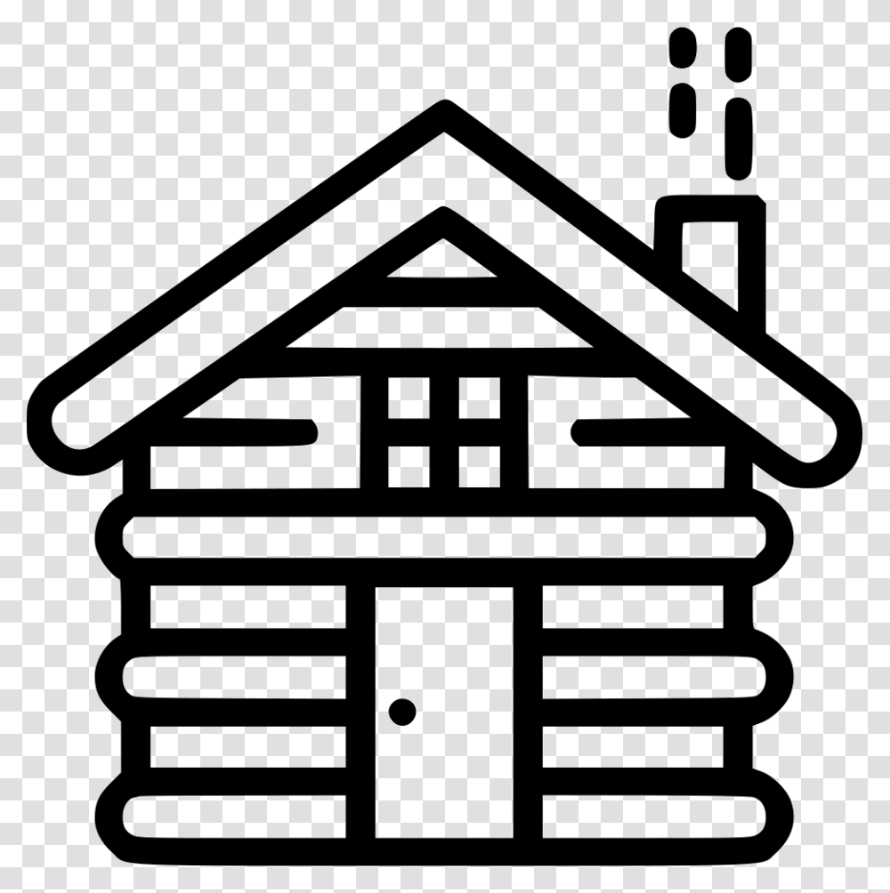 Cabin Icon, Housing, Building, House, Stencil Transparent Png