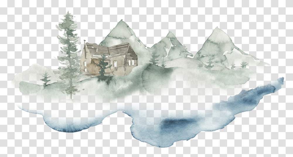 Cabin Watercolor Watercolor Paint, Nature, Outdoors, Snow, Ice Transparent Png