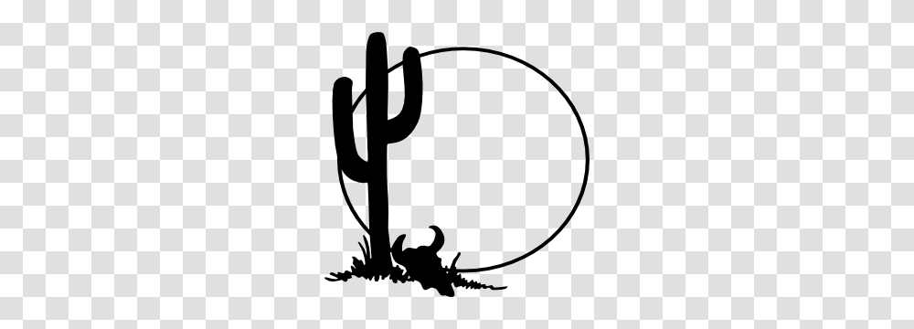 Cactus And Sun Sticker, Bow, Plant, Silhouette, Stencil Transparent Png
