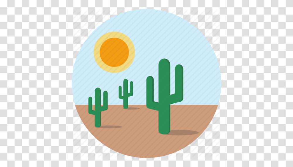 Cactus Circle Desert Hot Landscape Scenery Icon, Word, Logo Transparent Png