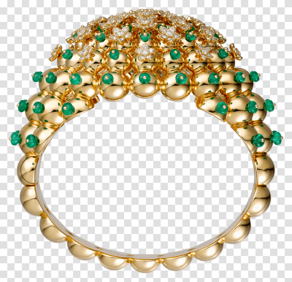 Cactus De Cartier Braceletyellow Gold Emeralds Diamonds, Accessories, Accessory, Jewelry, Gemstone Transparent Png