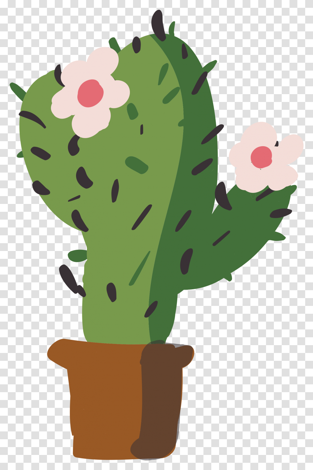 Cactus Drawing Black And White Flower Cactus, Plant, Blossom, Produce, Food Transparent Png