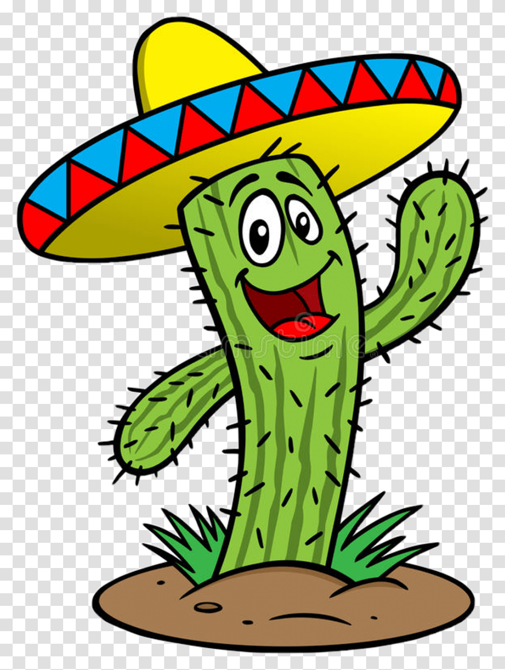 Cactus Greencactus Sombrero Mexicansombrero Gorra Cactus With Hat Cartoon, Plant Transparent Png