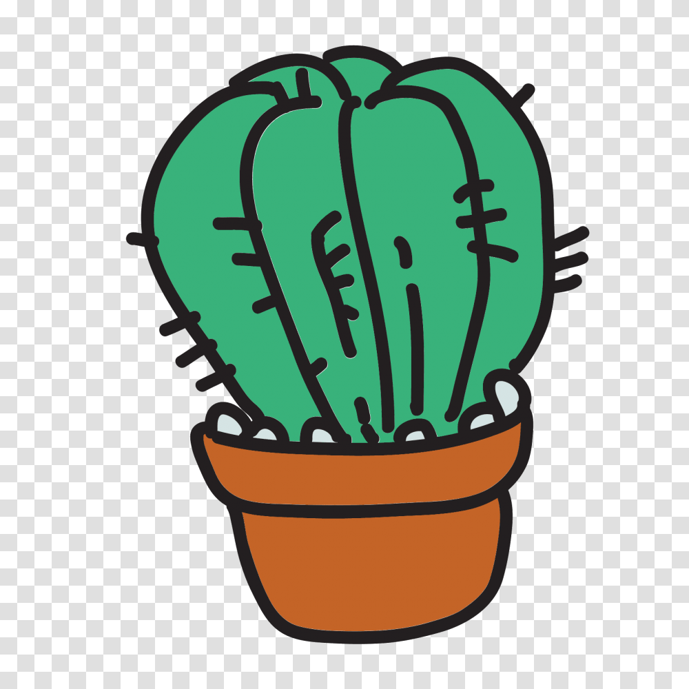 Cactus In Pot Icon, Plant, Doodle, Drawing Transparent Png