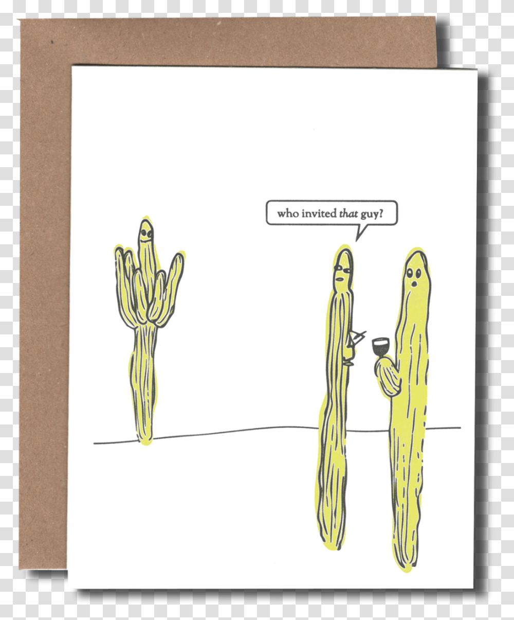 Cactus Party Sketch, Plant, Drawing, Produce Transparent Png