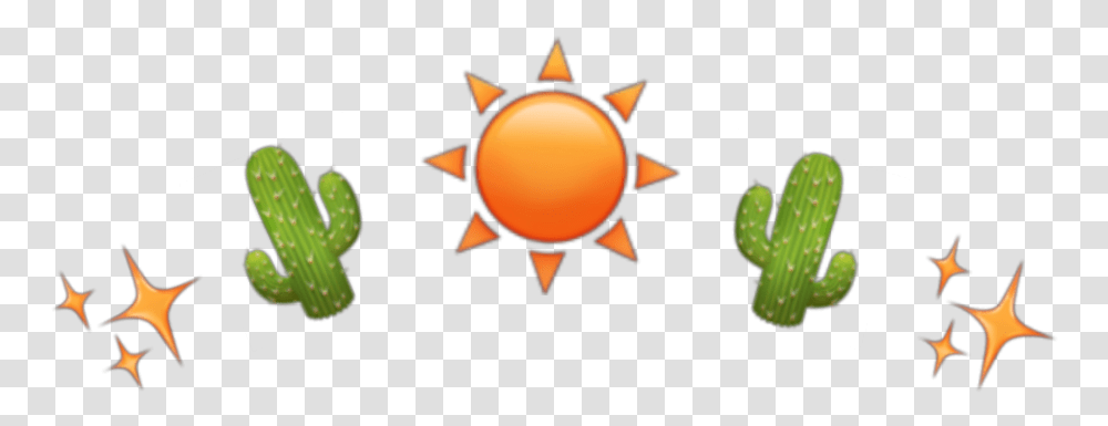 Cactus Sun Sparkle Emoji Crown Freetoedit Cartoon, Lamp, Outdoors, Nature, Sky Transparent Png