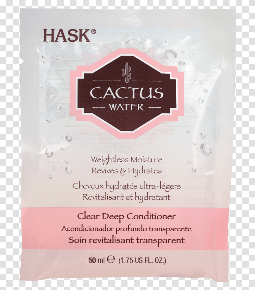 Cactus Water Clear Deep Conditioner Hask, Flyer, Poster, Paper, Advertisement Transparent Png