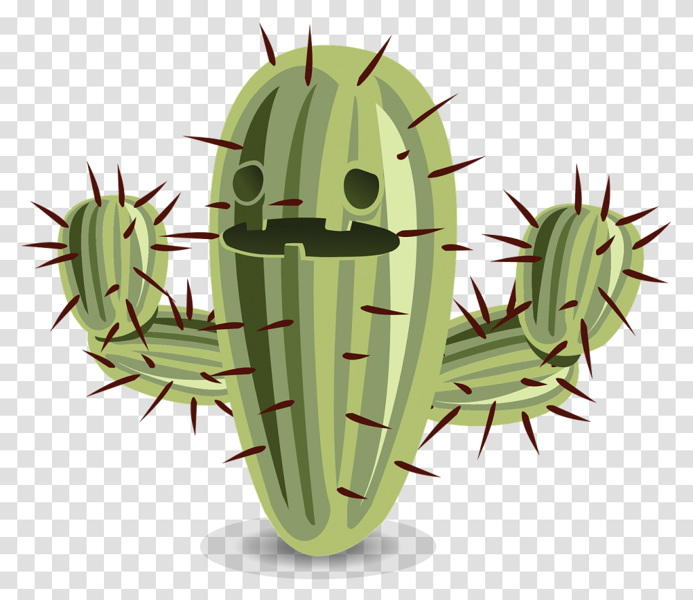 Cactus With Face, Plant Transparent Png