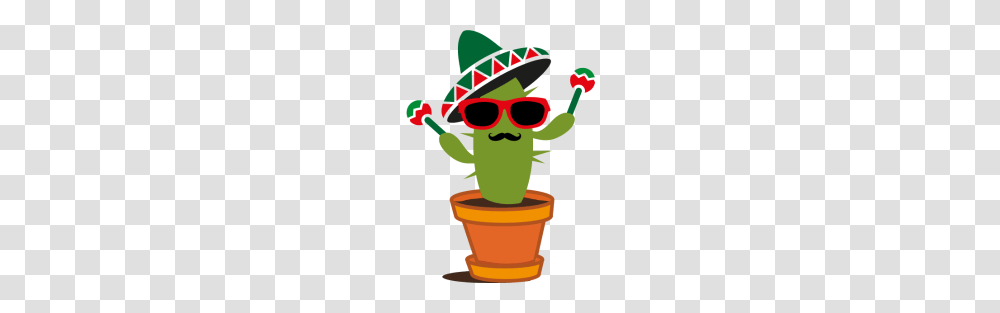 Cactus With Sombrero And Maracas, Apparel, Costume, Sunglasses Transparent Png