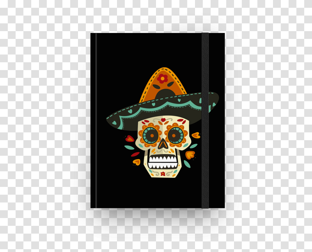Caderno Caveira Mexicana De Juliana Martinina Dia De Los Muertos Music, Pirate, Emblem, Mobile Phone Transparent Png