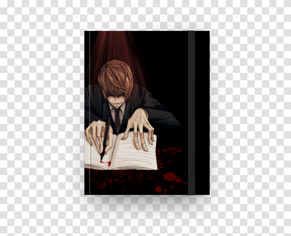 Caderno Light Yagami De Luh Rodriguesna Death Note Light Yagami, Person, Text, Book, Manga Transparent Png