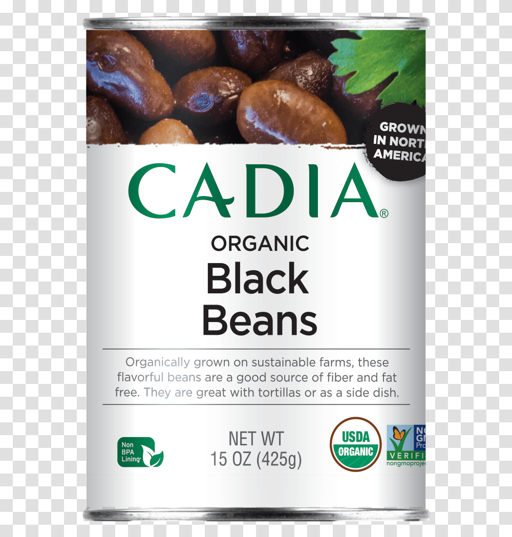 Cadia Organic Low Fat Refried Vegetarian Black Beans, Advertisement, Flyer, Poster, Paper Transparent Png