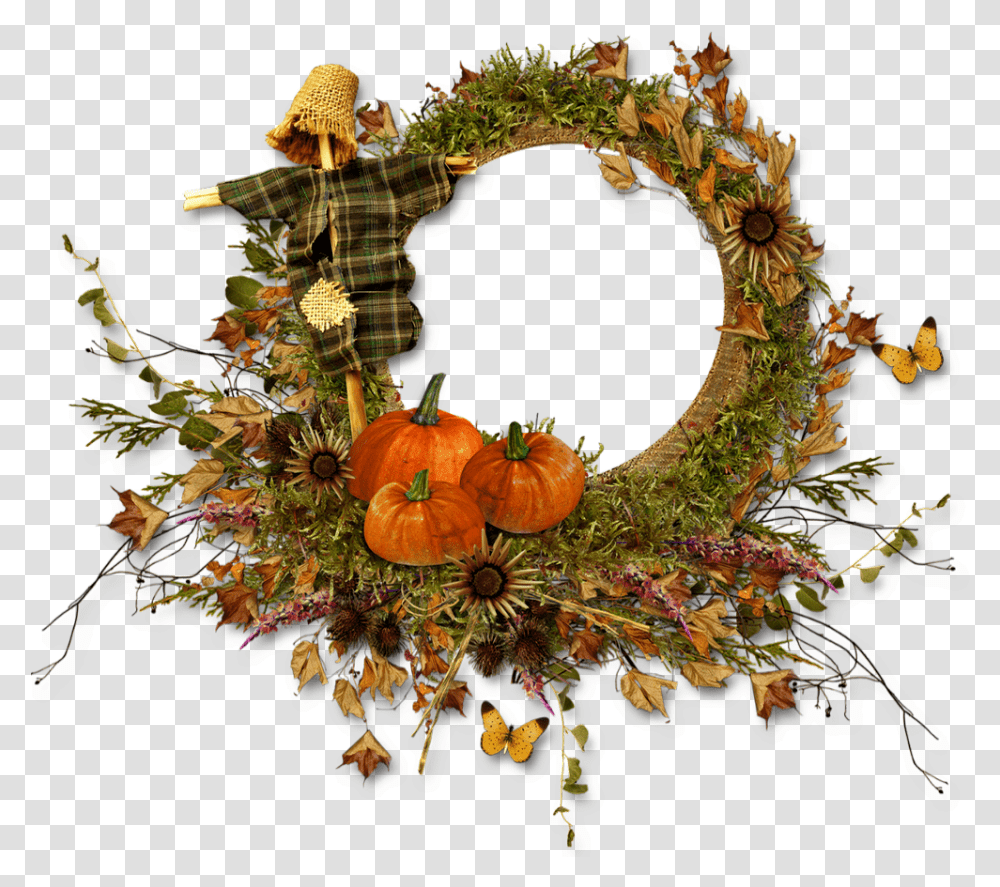 Cadre Automne Autumn Frame Fall Marco Wreath, Fungus, Plant Transparent Png