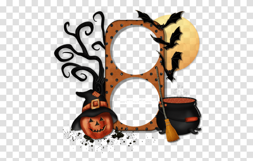 Cadre Halloween 31 Octobre Halloween Frame Witch Hat, Helmet, Art, Light, Goggles Transparent Png