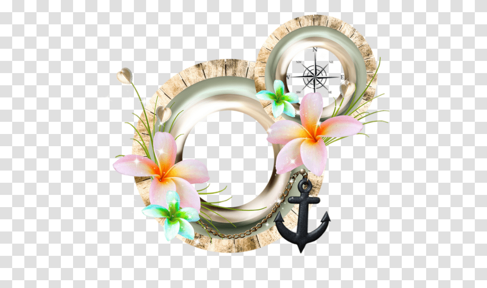 Cadre Mer Plage Vacances D T Centrepiece, Floral Design, Pattern Transparent Png