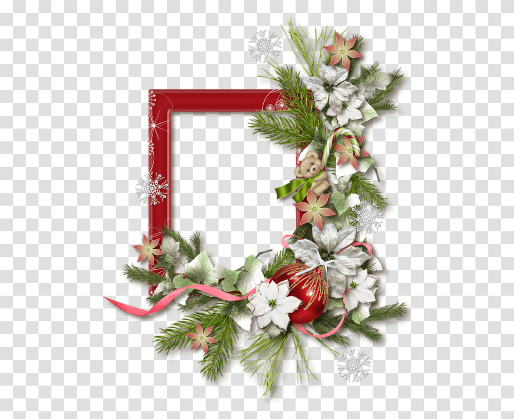 Cadre Nol Cluster Christmas Frame Christmas Tree, Plant, Floral Design, Pattern, Graphics Transparent Png
