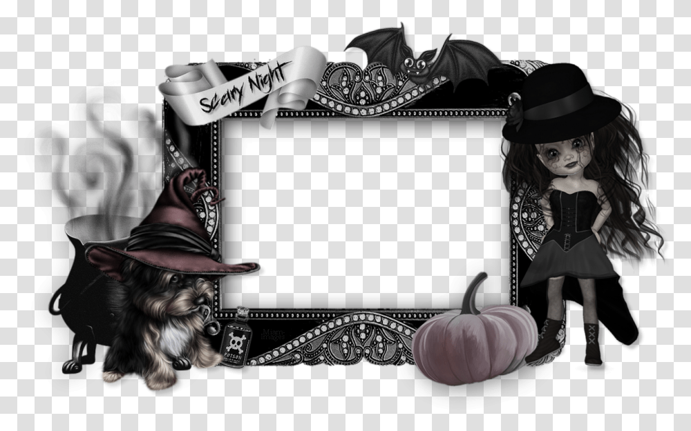 Cadre Photo Halloween Gothique Picture Frame, Person, Furniture, Couch Transparent Png