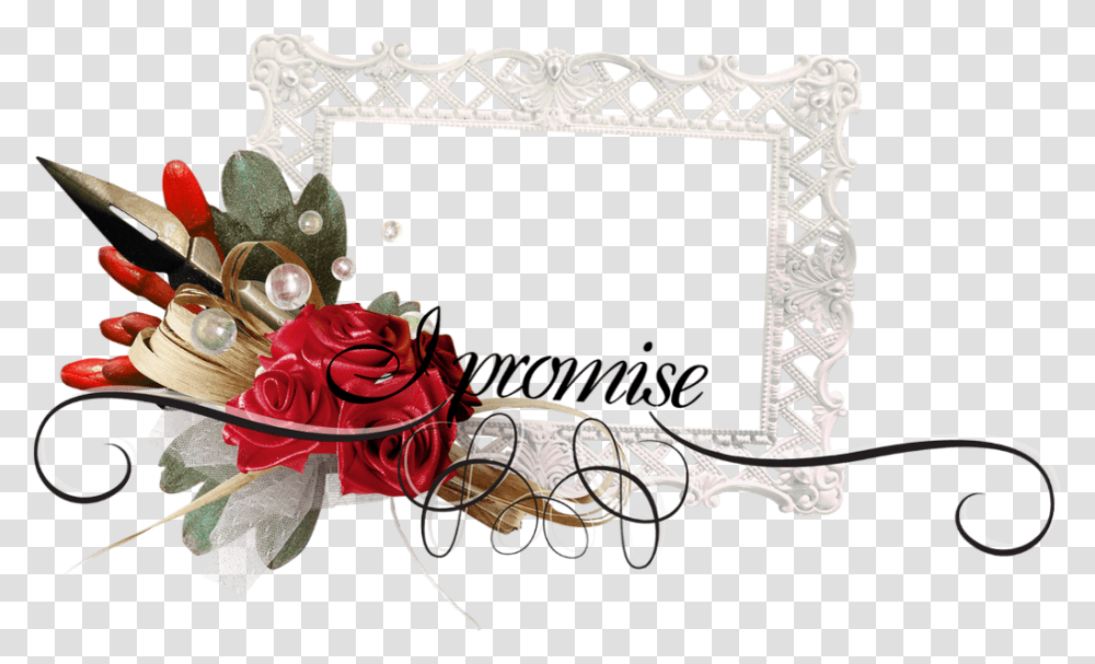 Cadre Romantique Picture Frame, Plant, Mirror, Hair Slide, Flower Transparent Png