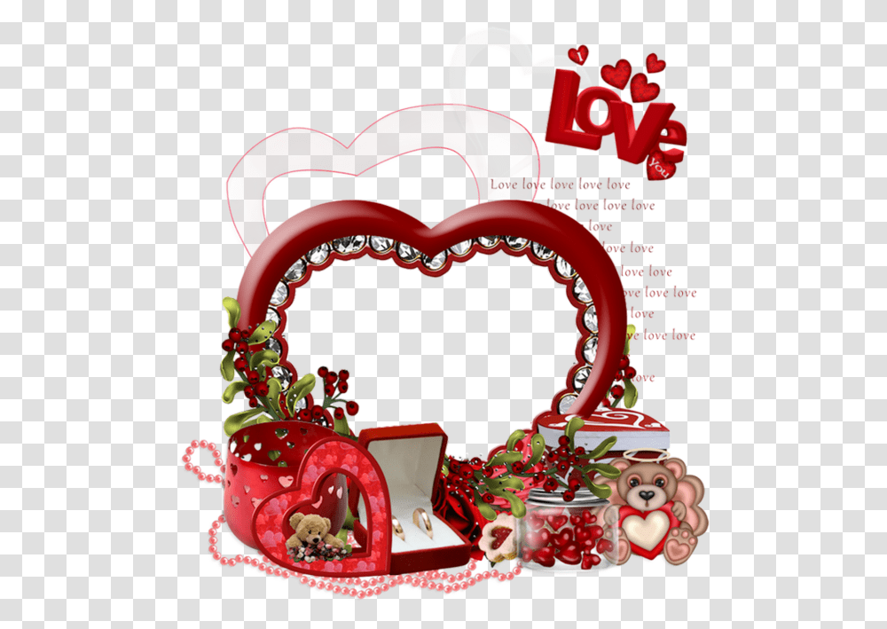 Cadre St Valentin Cluster Valentine Frame Happy Valentines Day My Love, Birthday Cake, Dessert, Food, Accessories Transparent Png
