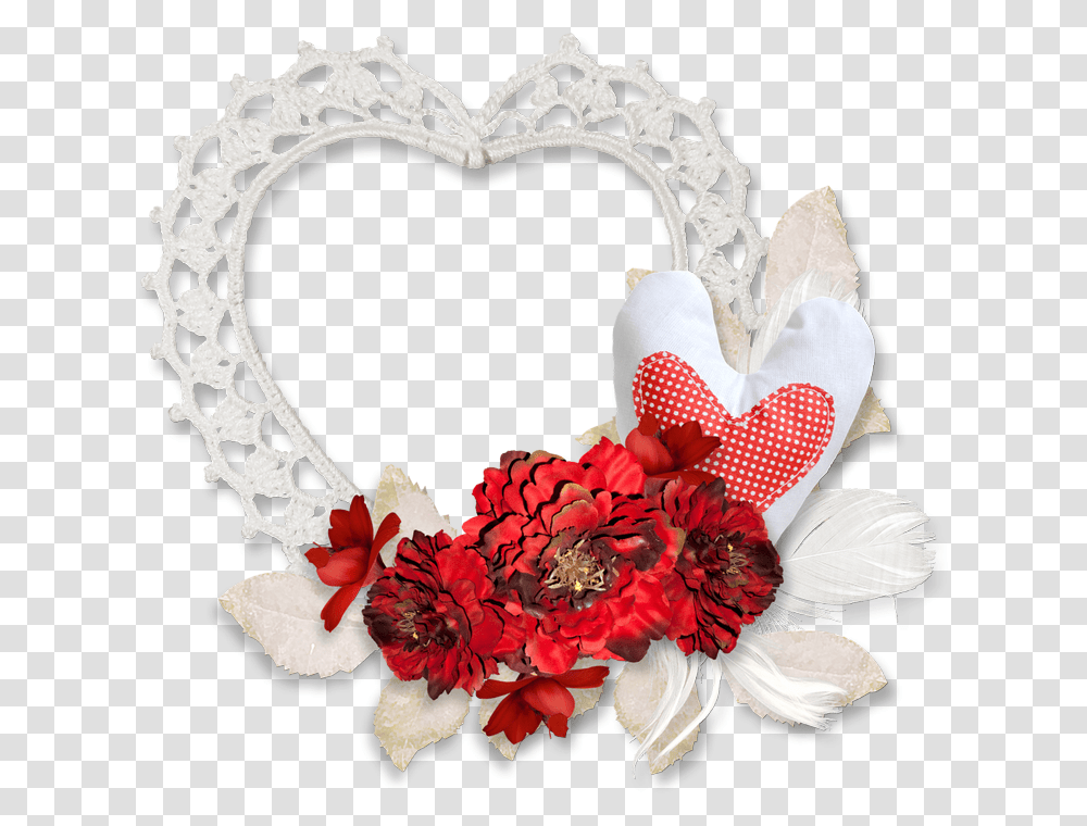 Cadre St Valentin Coeur Heart, Wreath, Flower, Plant, Blossom Transparent Png