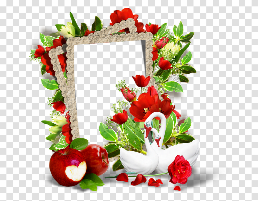 Cadre St Valentin Real Flower Image Downloading, Wreath, Plant, Blossom, Wedding Cake Transparent Png