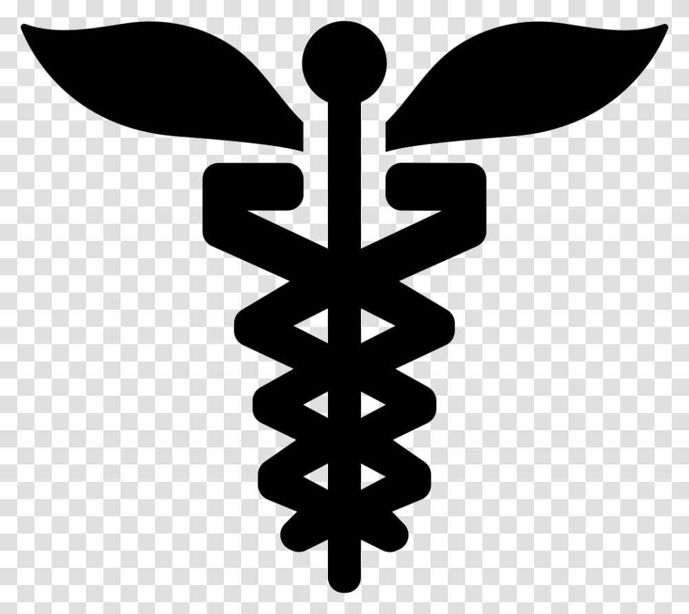 Caduceus Hospital Department Icon, Cross, Emblem, Stencil Transparent Png