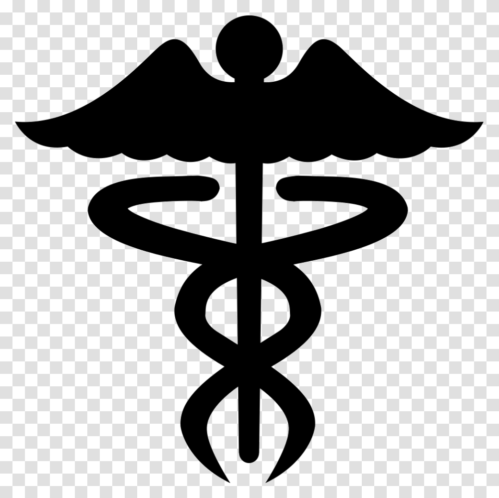 Caduceus Medical Symbol Icon Free Download, Cross, Silhouette, Stencil, Emblem Transparent Png