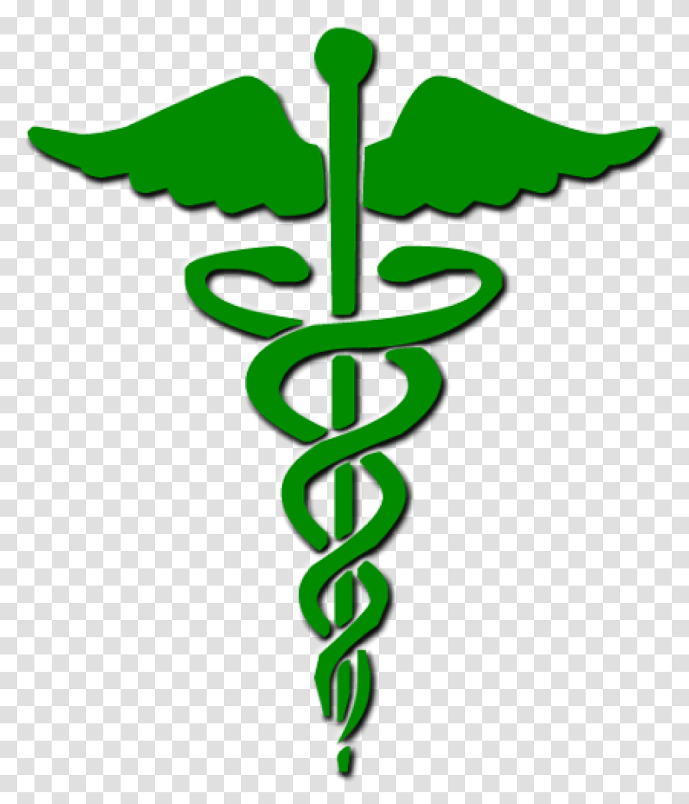 Caduceus Symbol 4 Image Medical Logo Color Green, Cross, Plant, Flower, Blossom Transparent Png