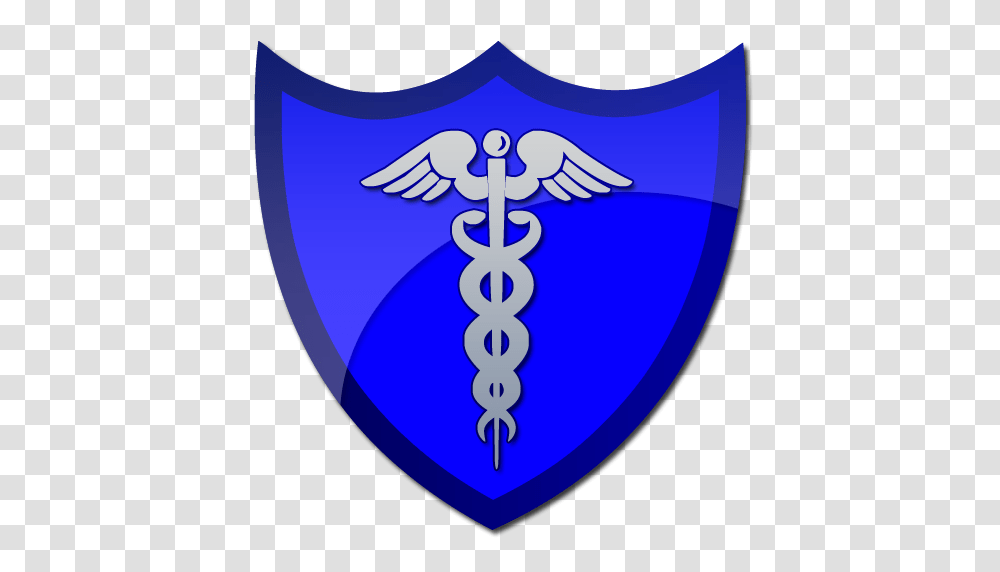 Caduceus Symbol Blue Shield Clipart Image, Armor Transparent Png