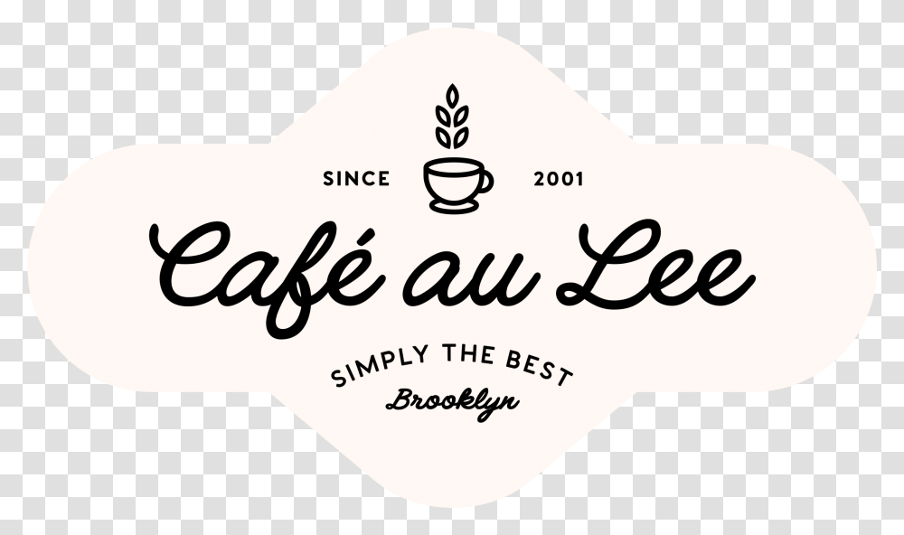 Cafe Au Lee Calligraphy, Label, Handwriting Transparent Png
